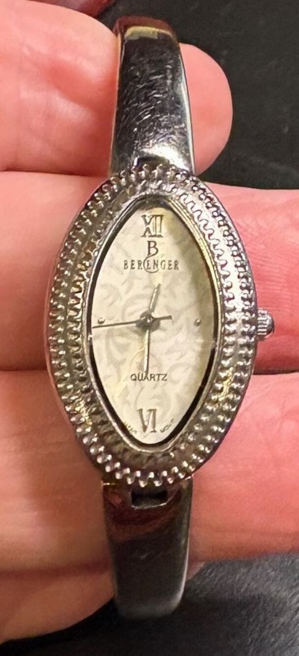 Women's 20mm Silver Tone Berenger Classic Watch, Lightly Patterned Face